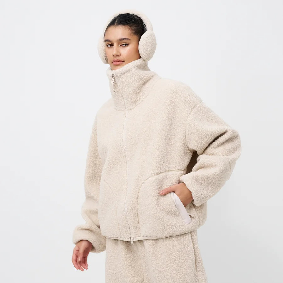 Cream Sherpa Fleece Jacket