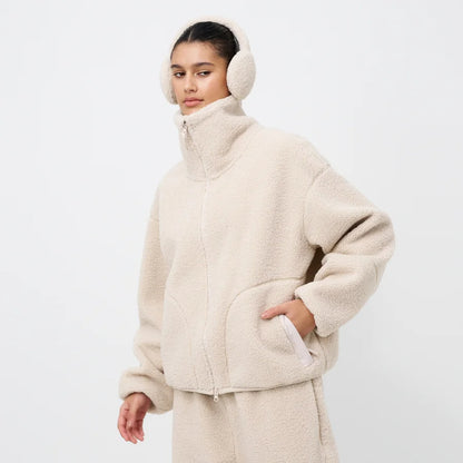 Cream Sherpa Fleece Jacket