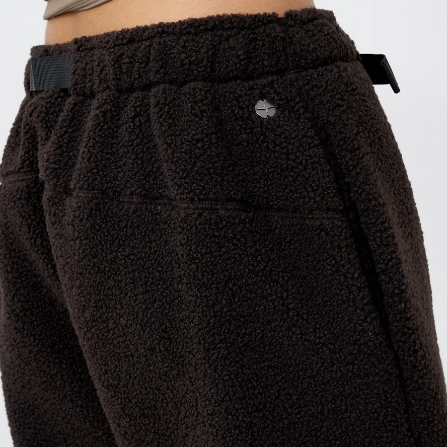 Brown Sherpa Fleece Jogger Pants