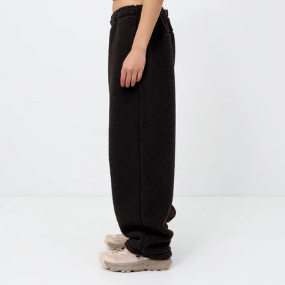 Brown Sherpa Fleece Jogger Pants