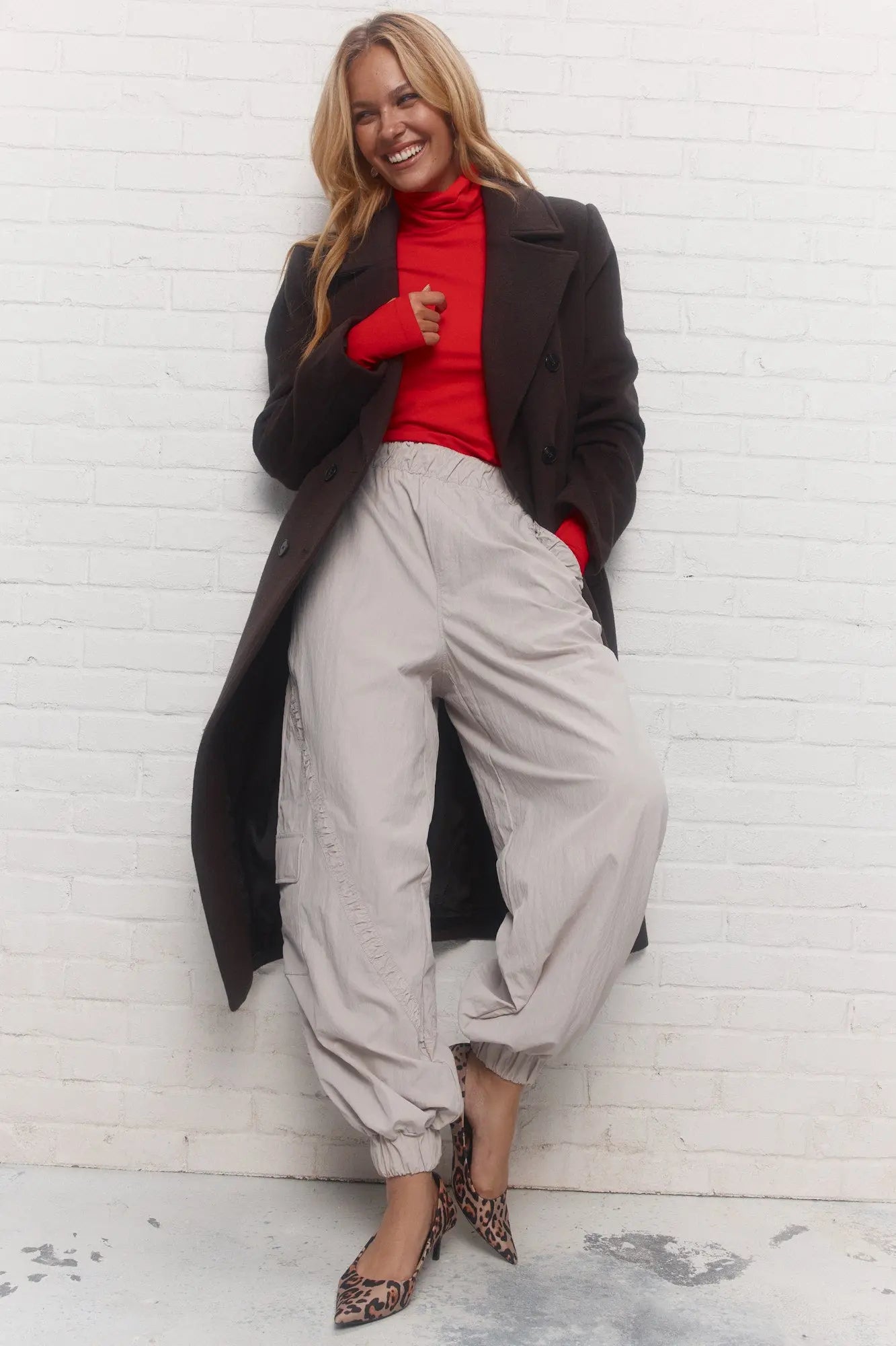 Loose Fit Pale Grey Trousers