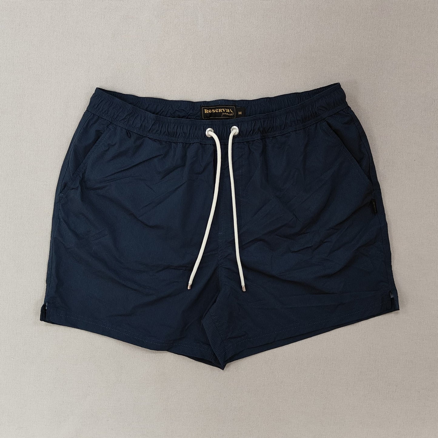 Navy Solid Casual Shorts