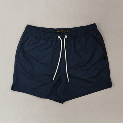 Navy Solid Casual Shorts