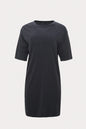 Grey Ribbed Short Sleeve Dress