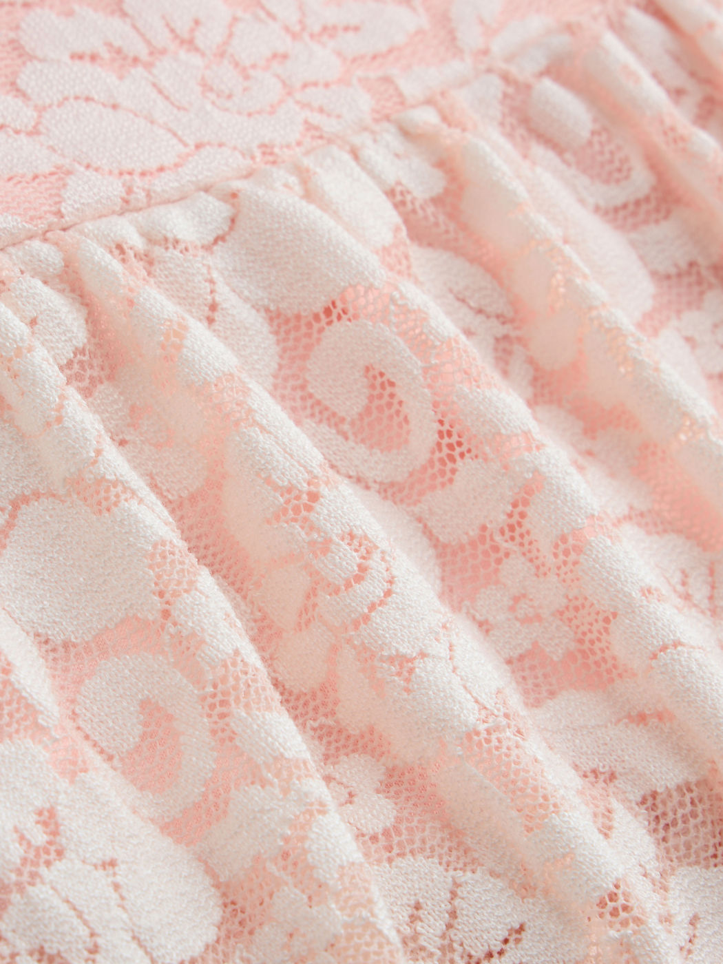 Pink Floral Lace Layered Mini Skirt