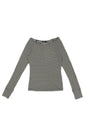 Khaki Striped Long Sleeve Top