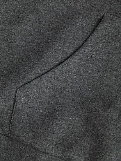 Grey Terry Gingham Lace Trim Hoodie