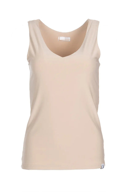 Beige V-neck Tank Top