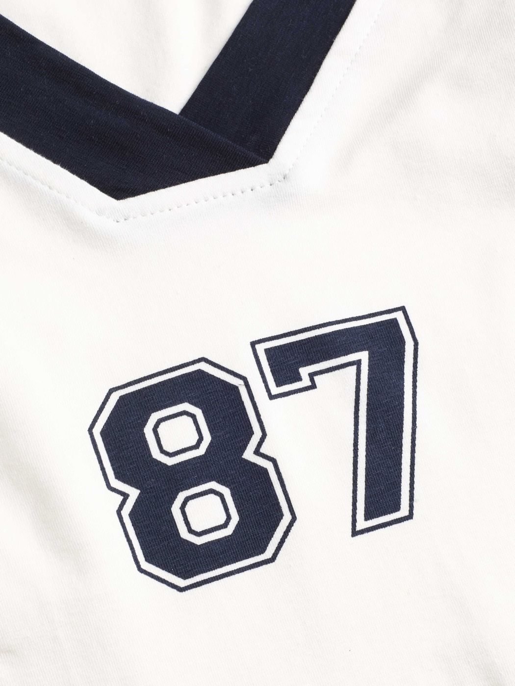 White V Neckline 87 Graphic T-shirt