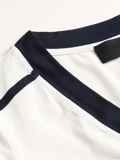 White V Neckline 87 Graphic T-shirt