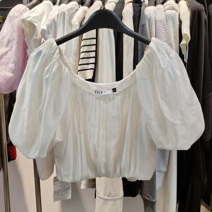 White Puff Sleeve Top