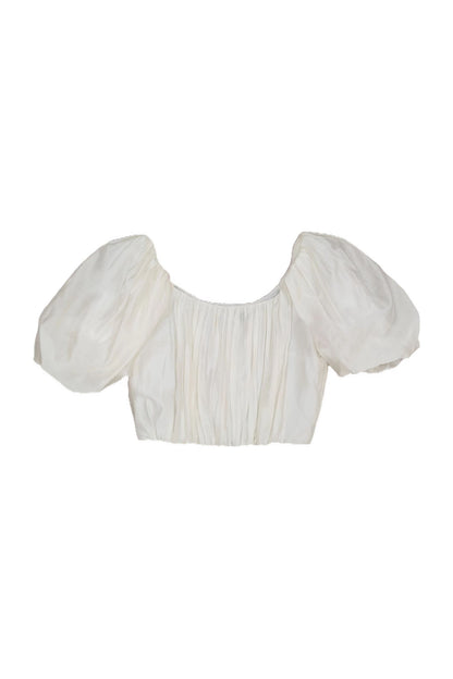 White Puff Sleeve Top