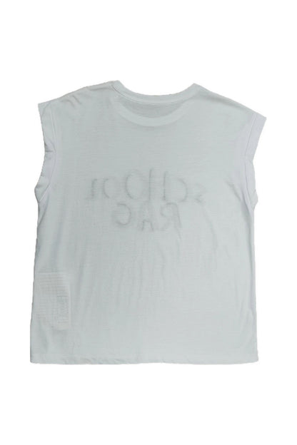 White Sleeveless Leopard Print Top