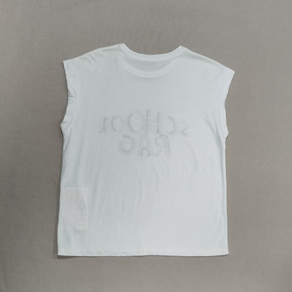 White Sleeveless Leopard Print Top
