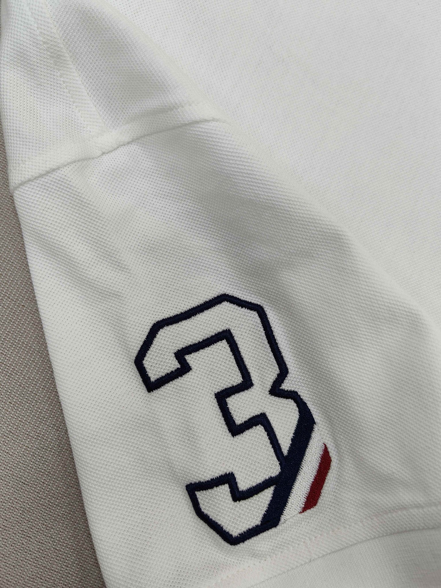 White Embroidery Solid Polo Shirt