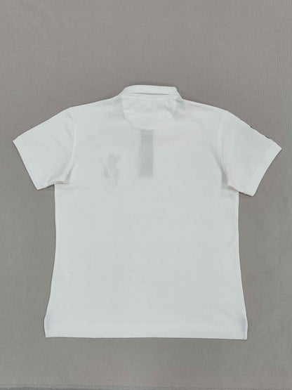 White Embroidery Solid Polo Shirt