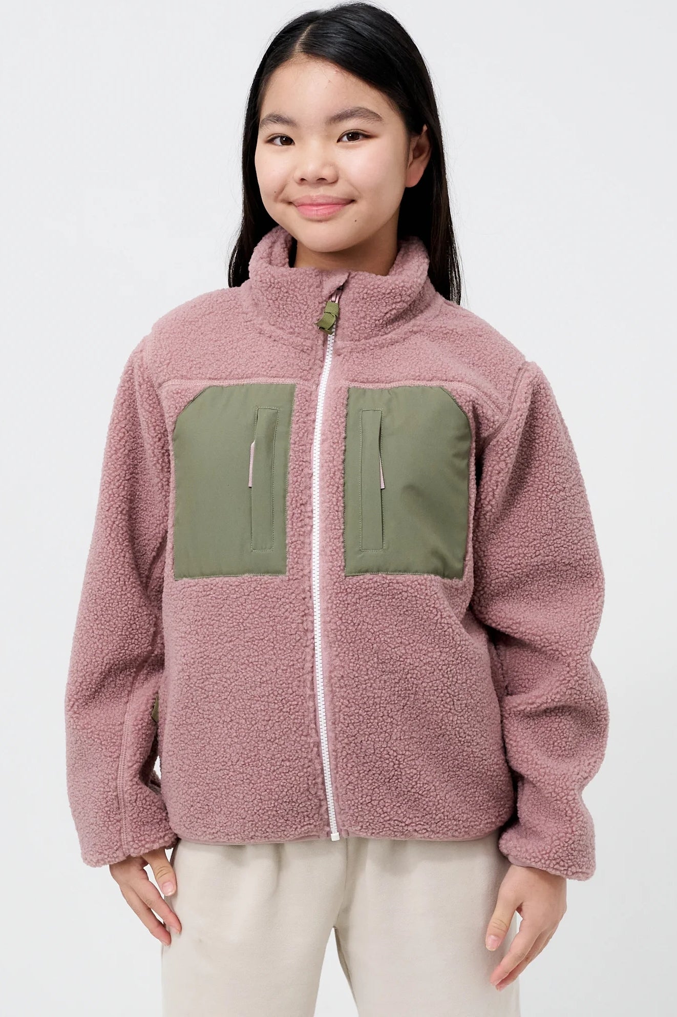 Kids' Pink Sherpa Fleece Jacket