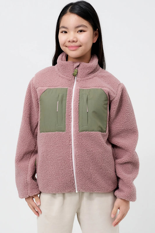 Kids' Pink Sherpa Fleece Jacket