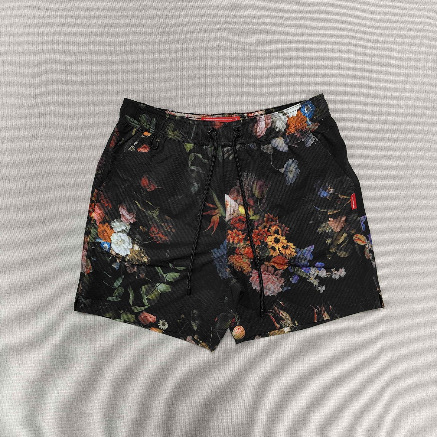 Black Floral Shorts
