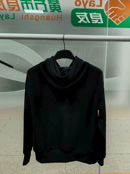 Black Sportswear Long Sleeves Hoodie