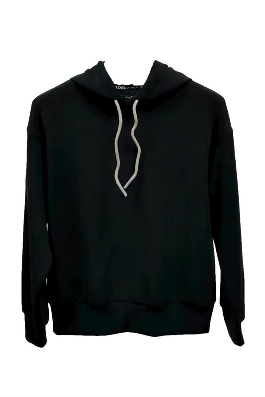 Black Sportswear Long Sleeves Hoodie