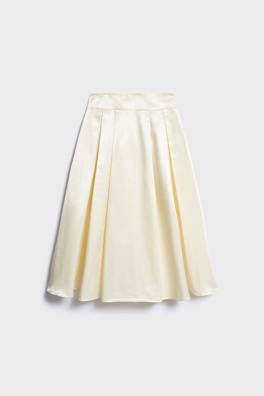 Ivory Flared Midi Skirt