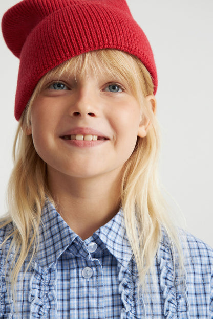 Kids' Blue Ruffled Cotton Shirt