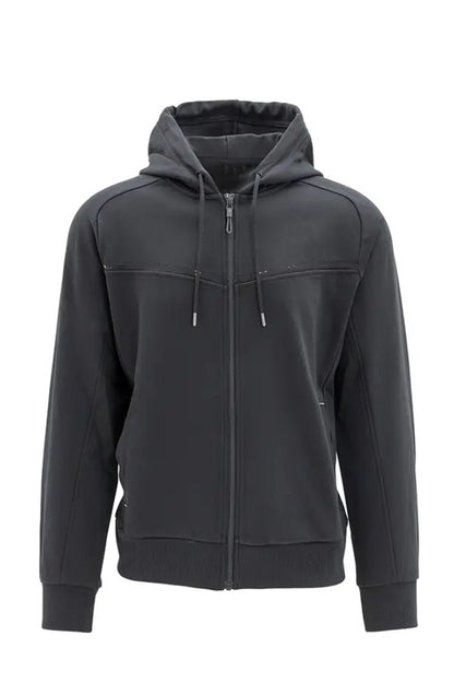 Black Hooded Zip-up Jacket