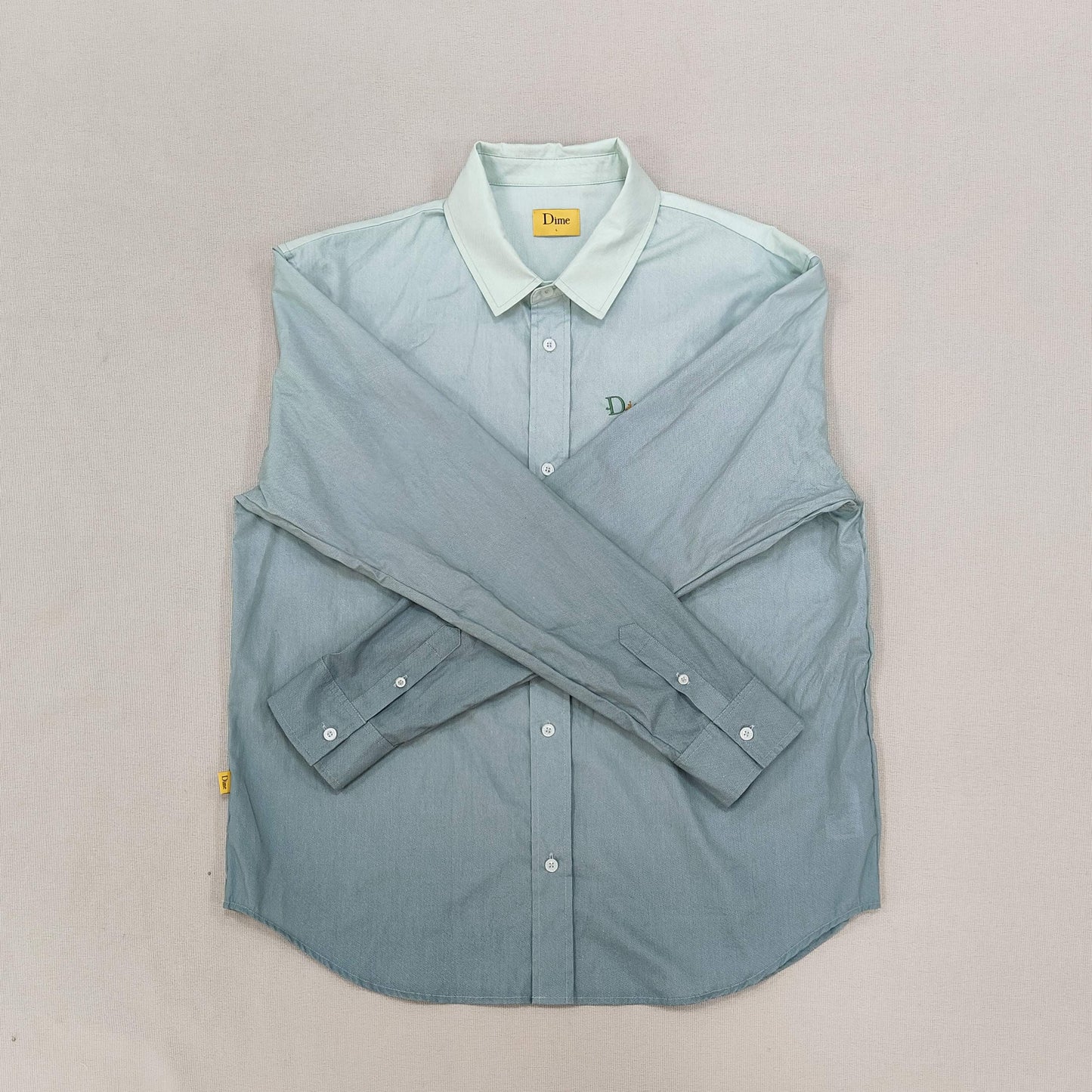 Gradient Blue Embroidered Shirt