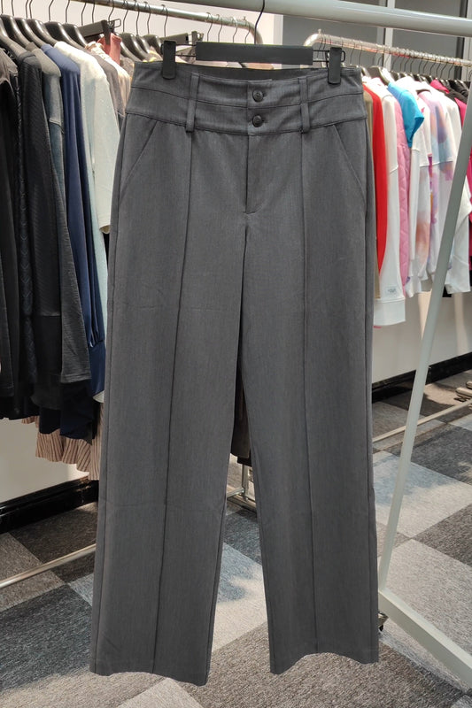 Gray Straight-leg Pants