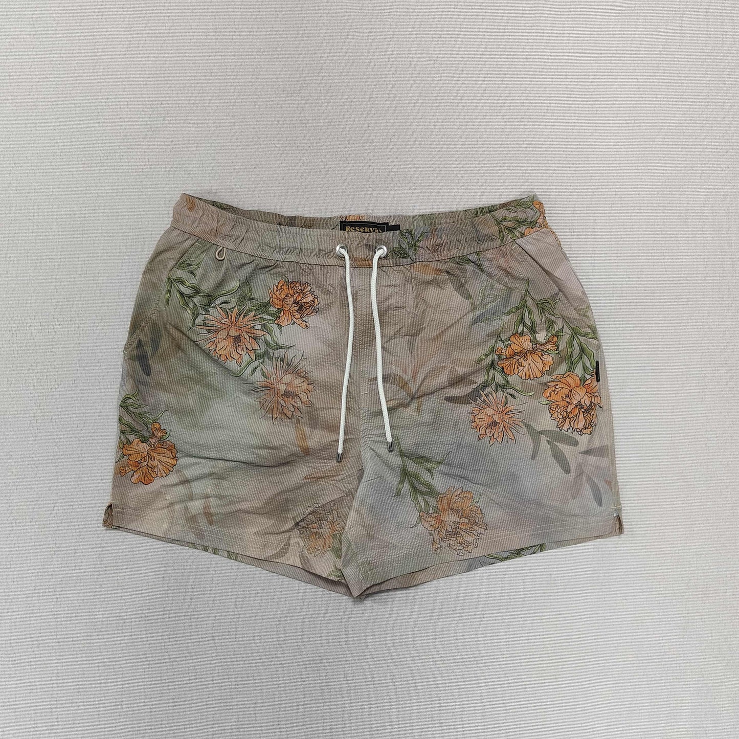 Grey Floral Print Shorts