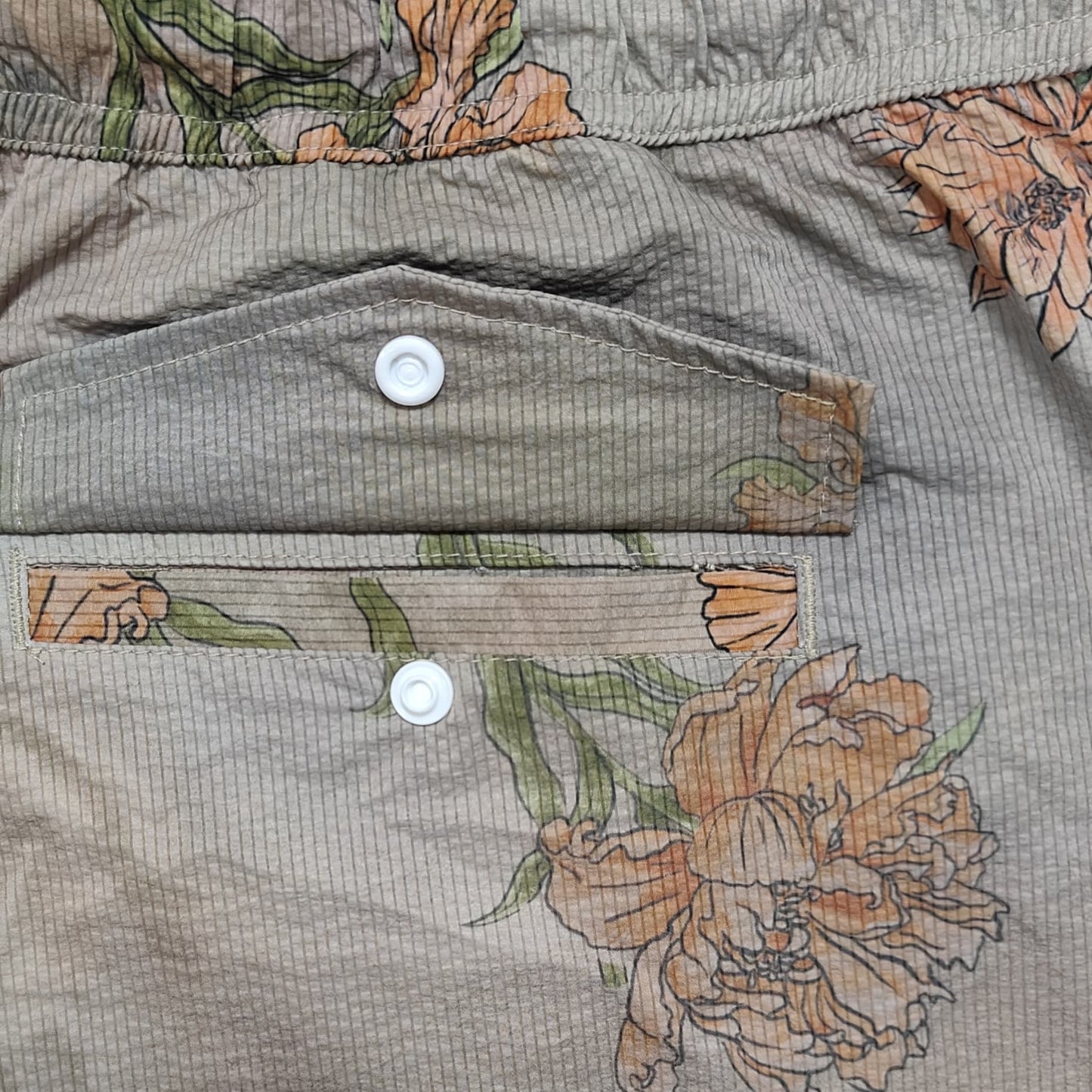 Grey Floral Print Shorts