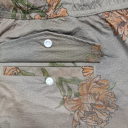 Grey Floral Print Shorts