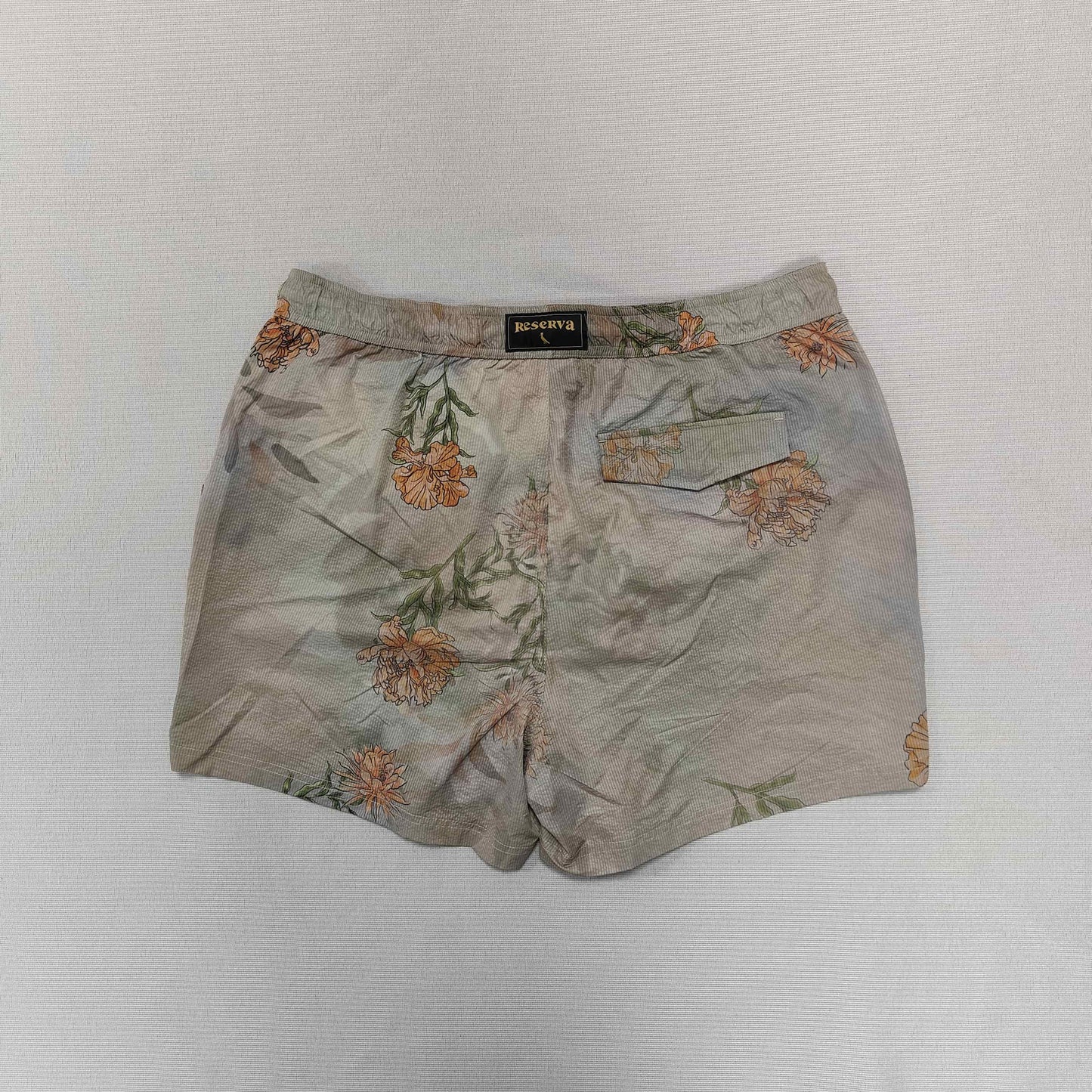 Grey Floral Print Shorts