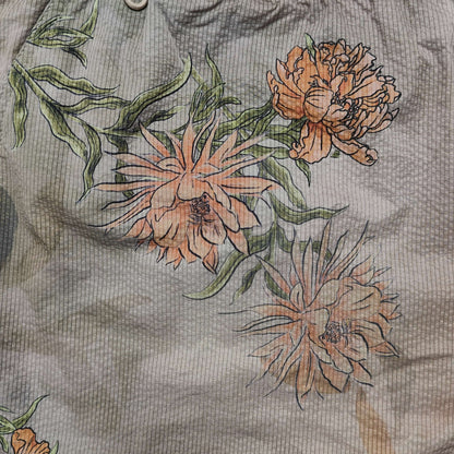 Grey Floral Print Shorts