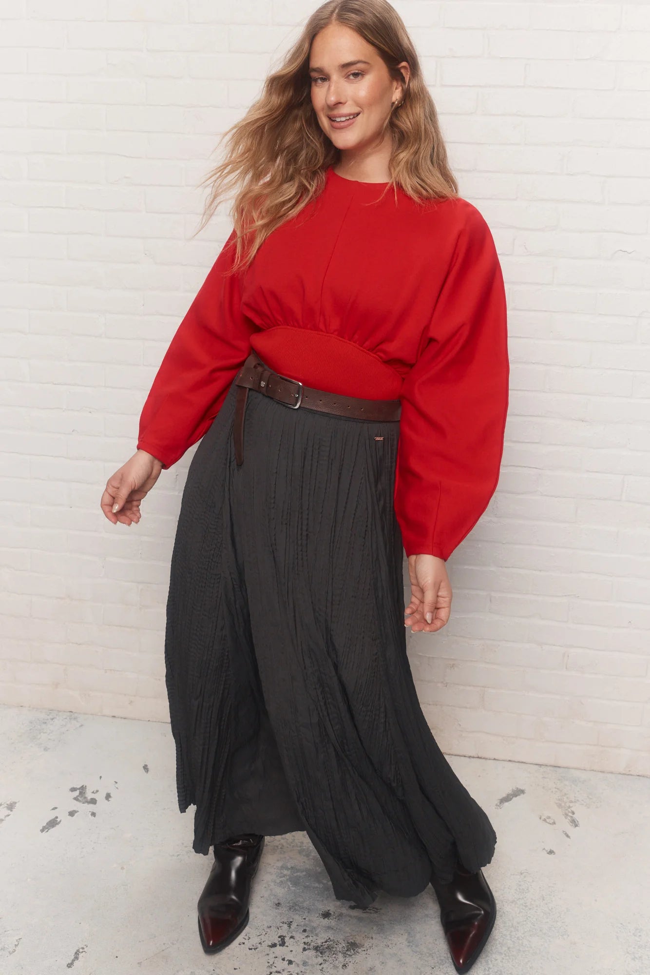 Red Bustier Sweatshirt