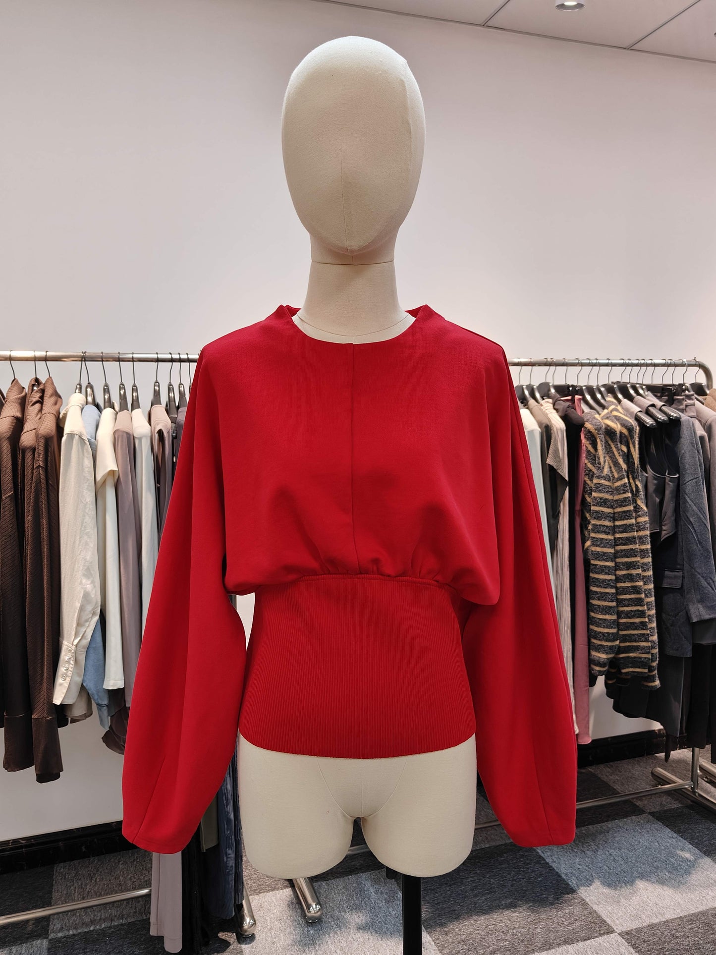 Red Bustier Sweatshirt