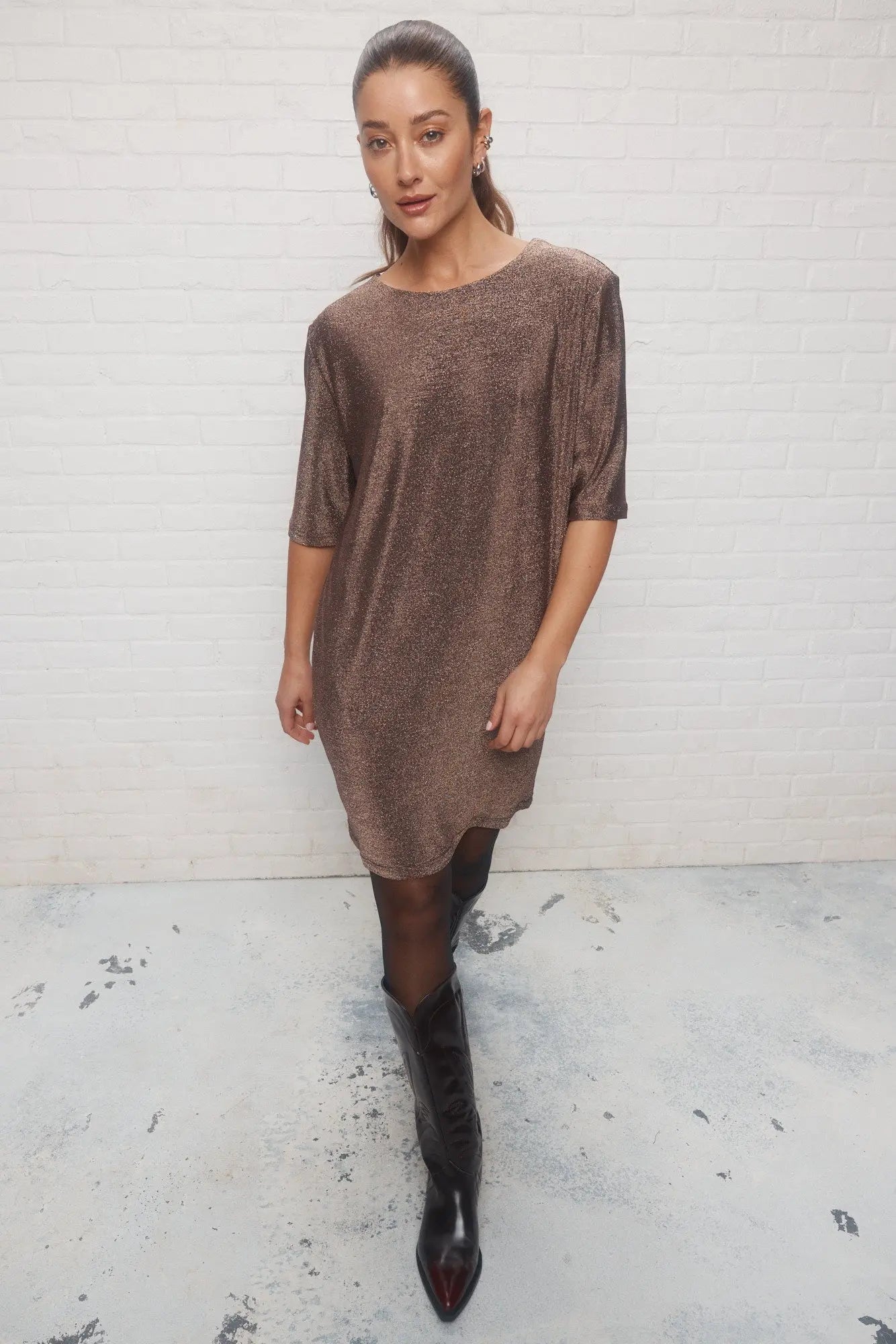 Bronze Metallic Dress