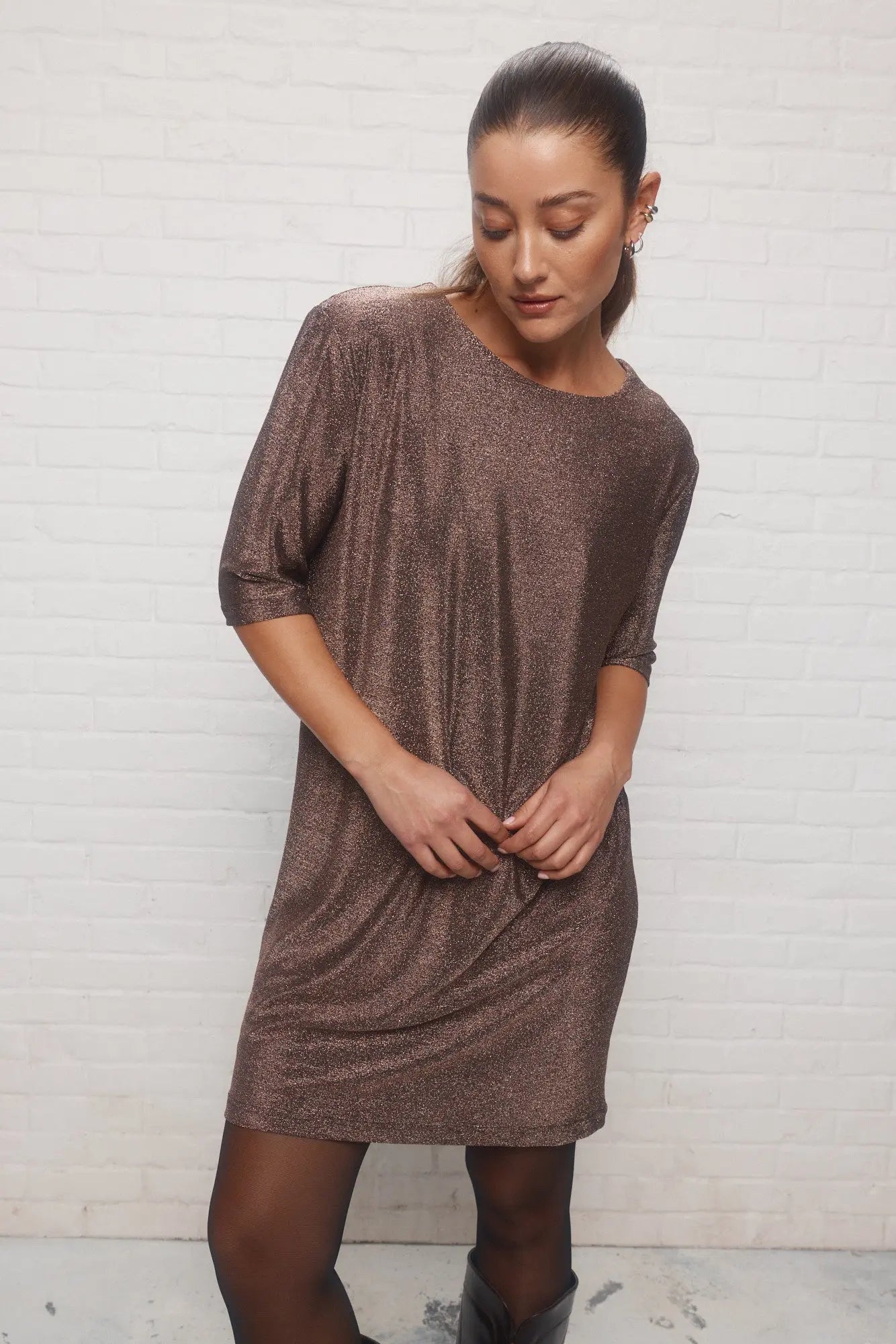 Bronze Metallic Dress