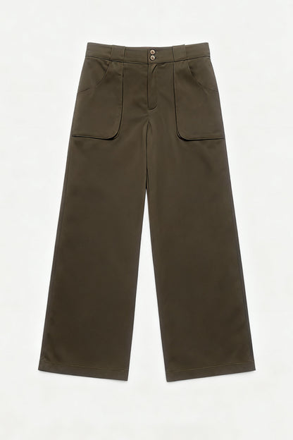 Green Satin-like Pants