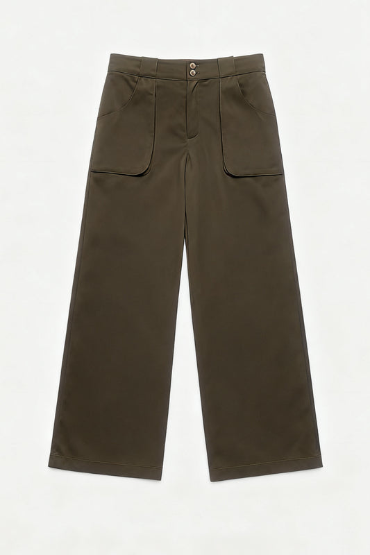 Green Satin-like Pants