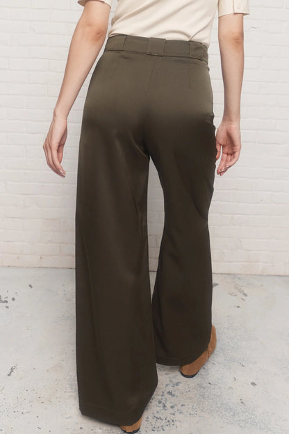 Green Satin-like Pants
