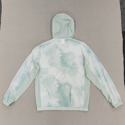 Light Green Tie-dye Hooded Jacket