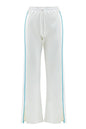 White Straight Leg Contrasting Trim Sweatpants